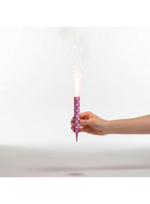 Vela de Aniversário Estrela chama Rosa – 1 unidade