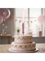 Vela de Aniversário Estrela chama Rosa – 1 unidade