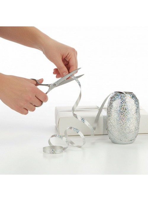 Fitilho para Balão Holográfico Prata 5mm x 20m Silver Festas