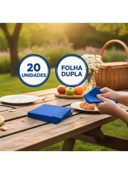 Guardanapos de Papel Luxo Azul Escuro – 20 unidades