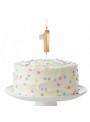 Vela de Aniversário Design Número 1 Dourada Perolizada Silver Festas