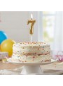 Vela de Aniversário Número 7 Glitter Dourado 4,5cm
