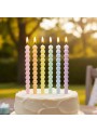 Vela De Aniversário Palito Espiral Bolinhas Candy Colors 6 Unidades