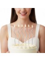Vela De Aniversário Espiral Prata Metalizada 17cm 6 Unidades