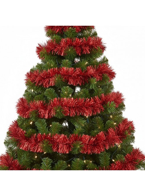 Festão de Natal Vermelho Metalizado Grosso 9cm x 2 Metros Decoração de Natal