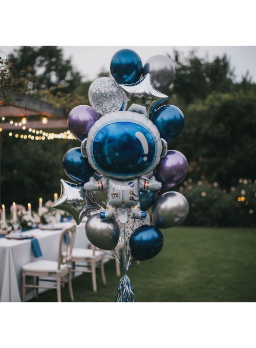 Balão Metalizado Festa Astronauta 52,4 x 70,2cm Flutua Gás Hélio