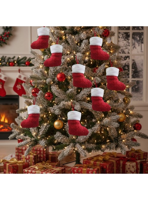 Enfeite para Pendurar Árvore de Natal Bota Papai Noel 17cm 1 Unidade