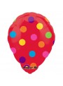 Balão Bexiga Metalizada Ar Quente Bolinhas Vermelho – 1 unidade