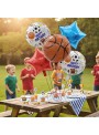 Kit Balões Metalizados Basquete Estrelas Aniversário Ponto das Festas 5 Unidades