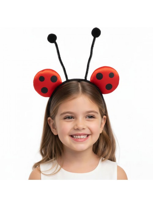 Adereço Tiara Joaninha Pelúcia Fantasia Carnaval Kit Festa