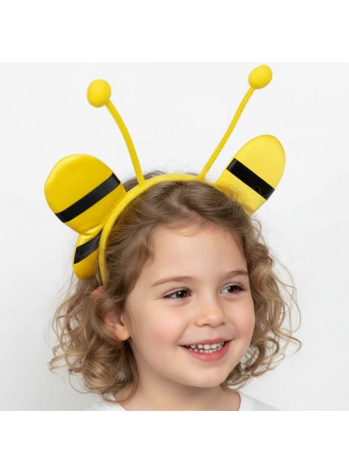 Adereço de Festa Fantasia Tiara Infantil Abelha Amarela 24cm Bazar