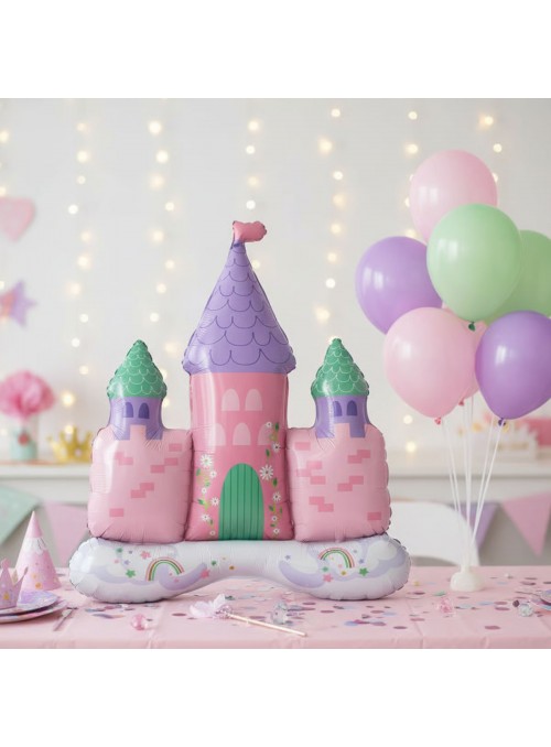 Balão Metalizado Castelo Dos Sonhos De Princesa 83 X 88cm