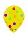 Balão Bexiga Metalizada Ar Quente Bolinhas Amarelo – 1 unidade