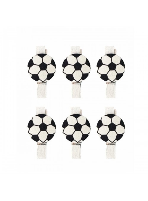 Mini Prendedor Decorativo Futebol 4cm 6 Unidades Lembrancinha