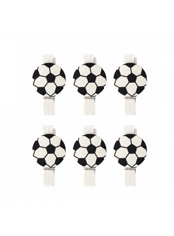 Mini Prendedor Decorativo Futebol 4cm 6 Unidades Lembrancinha