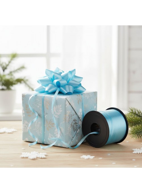 Fitilho de Plástico para Balões Azul Claro 5mmx228,6m Ponto das Festas