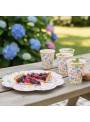 Prato E Copo De Papel Jardim de Flores 8 Pratos 8 Copos Descartáveis