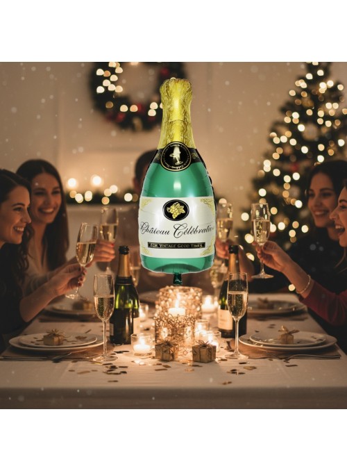Balão Metalizado Garrafa Champanhe Tamanho P – 1 unidade