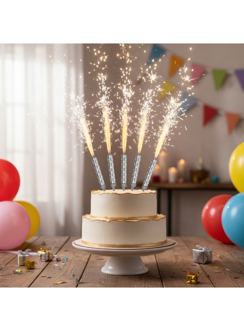 Vela de Aniversário Estrela chama Prata – 1 unidade