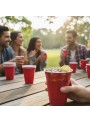 Copo Americano de Plástico Vermelho 360ml 10 Unidades Descartáveis de Festa