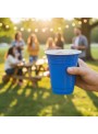 Copo Americano de Plástico Azul 360ml 10 Unidades Descartáveis de Festa