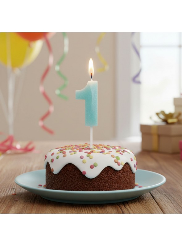 Vela de Aniversário Mini Design Número 1 Tiffany