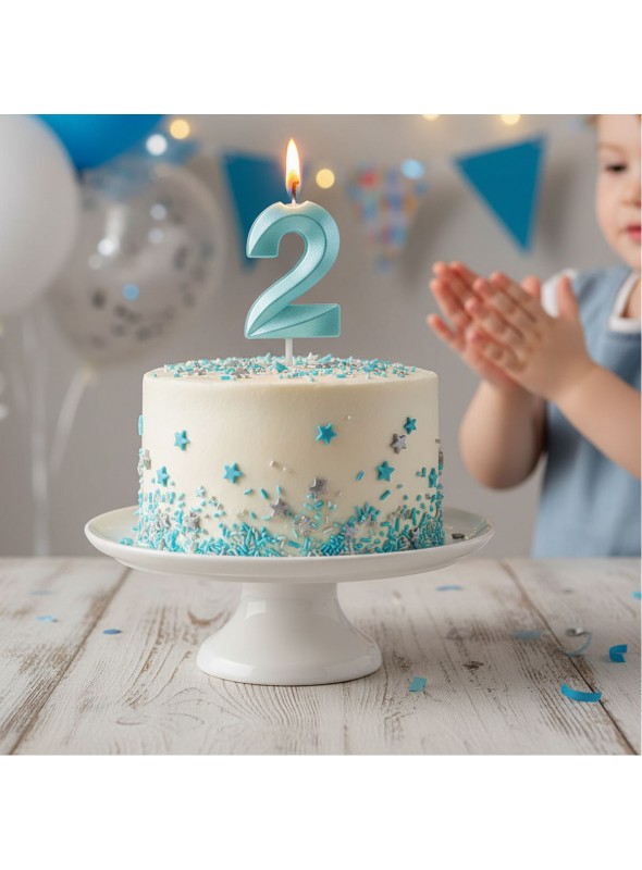 Vela de Aniversário Mini Design Número 2 Tiffany