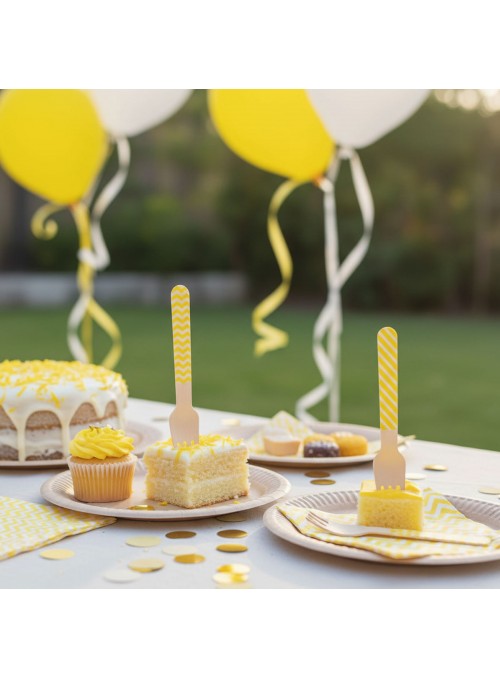 Garfos de Madeira Descartáveis de Festa Vermelho 10 unidades