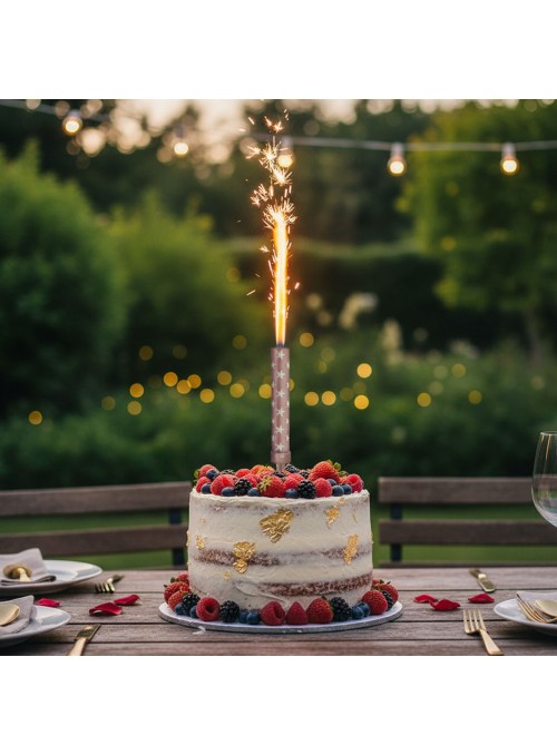 Vela de Aniversário Estrela chama Rose Gold – 1 unidade