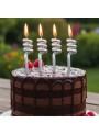 Velas de Bolo Aniversário Tubo Prata – 4 unidades