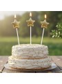 Vela de Aniversário Estrela Dourada 13,5cm Silver Festas 4 Unidades