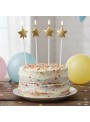 Vela de Aniversário Estrela Dourada 13,5cm Silver Festas 4 Unidades