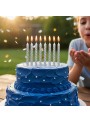 Velas de Bolo Aniversário Espiral Prata – 8 unidades