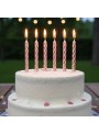 Velas de Bolo Aniversário Espiral Rosé Gold – 8 unidades