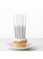 Vela de Aniversário Palito Grande Prata 8 unidades