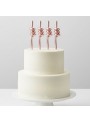 Velas de Bolo Aniversário Tubo Rose Gold – 4 unidades