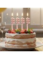 Velas de Bolo Aniversário Tubo Rose Gold – 4 unidades