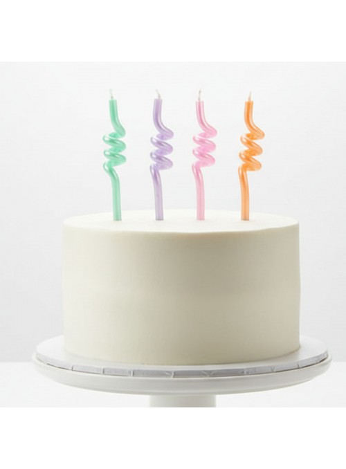 Velas de Bolo Aniversário Tubo Candy Colors Silver Festas 4 unidades