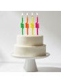 Velas de Bolo Aniversário Tubo Colorida – 4 unidades