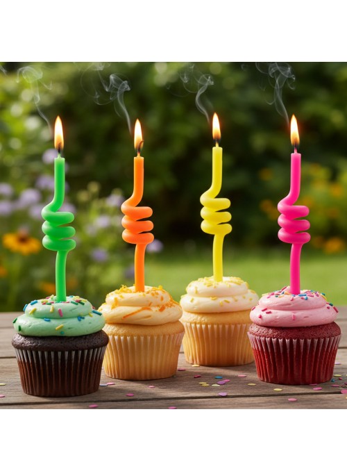 Velas de Bolo Aniversário Tubo Colorida – 4 unidades