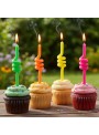 Velas de Bolo Aniversário Tubo Colorida – 4 unidades