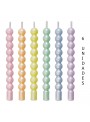 Vela De Aniversário Palito Espiral Bolinhas Candy Colors 6un