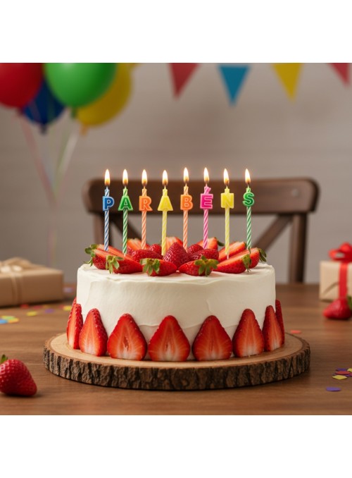 Vela de Aniversário Parabéns Neon Festa Silver Festas