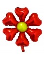 Balão Bexiga Metalizada Flor Vermelha – 1 unidade