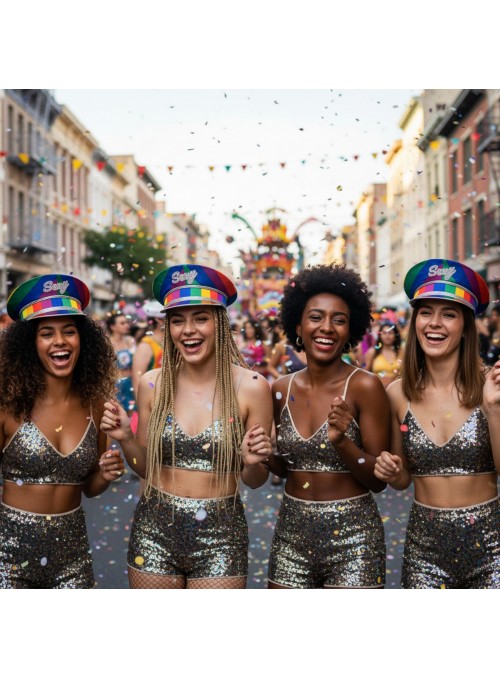 Quepe Chapéu Arco Íris Sexy Adulto Fantasia Carnaval