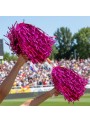 Pompom Metalizado Rosa Pink 33cm Líder de Torcida Adereço Fantasia Bazar 2 Unidades