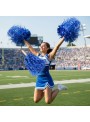 Pompom Metalizado Azul Royal 33cm Líder de Torcida Adereço Fantasia Bazar 2 Unidades