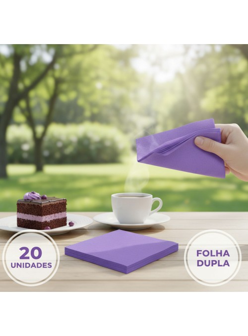 Guardanapos de Papel Luxo Roxo – 20 unidades