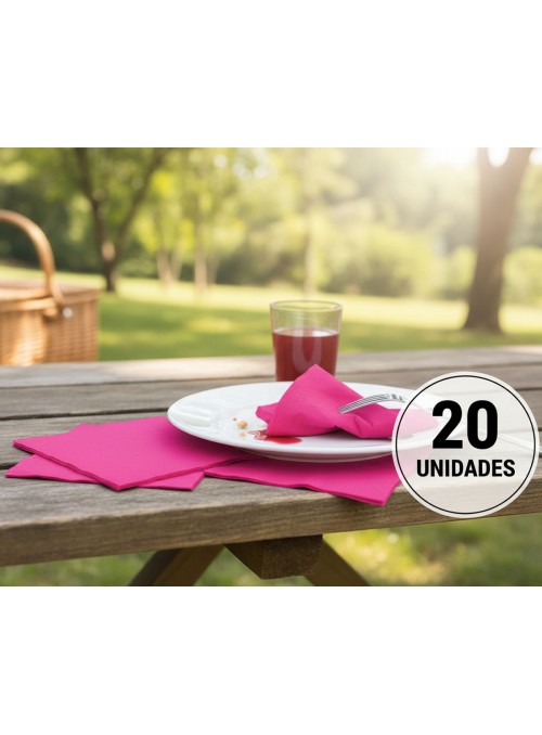 Guardanapos de Papel Folha Dupla Rosa Pink 32x32 Silver Festas – 20 unidades