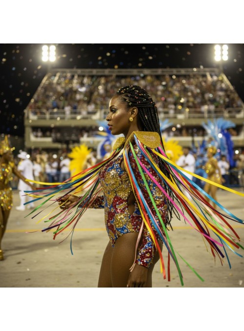 Ombreiras de Fios Metalizados Coloridos 12x60cm O Par Adereços de Carnaval
